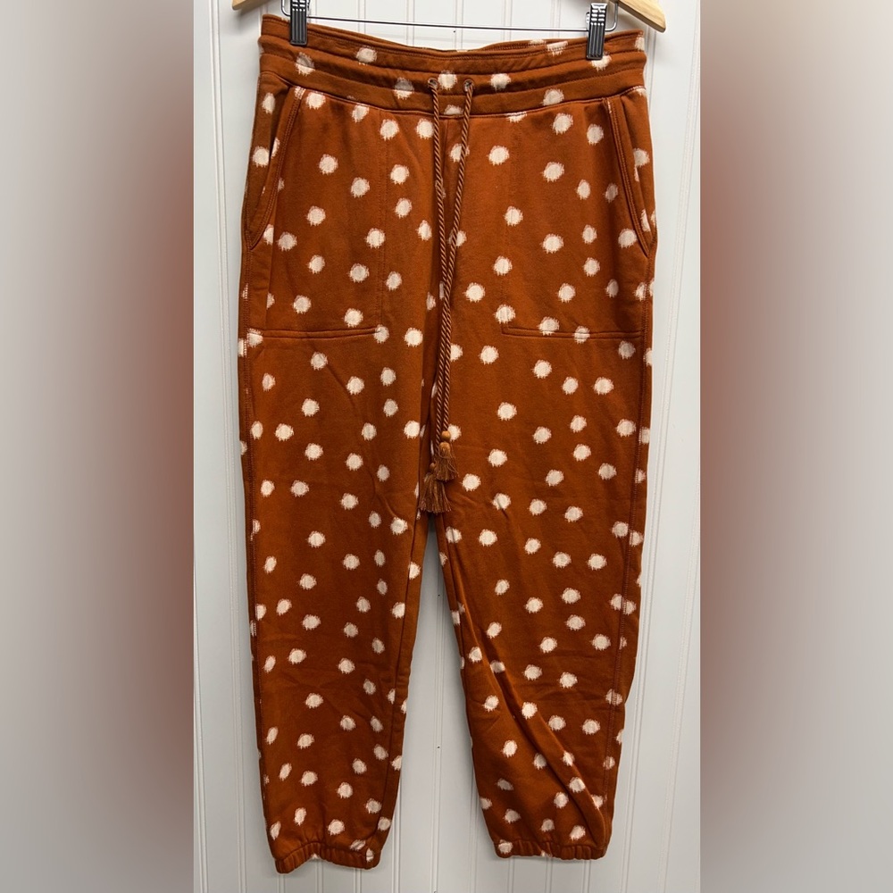 Anthropologie Daily Practice Polka Dot Tassel Joggers Sz M